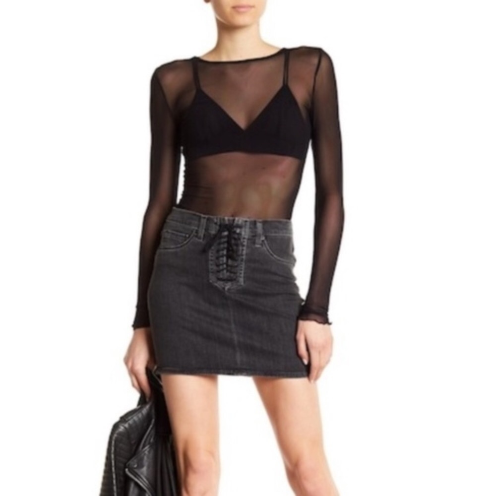 NWT Hudson Jeans Bullocks High Rise Lace-Up Skirt - Picture 5 of 8